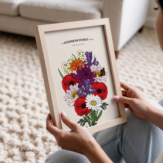 our family bunch (modern, coloured flowers)