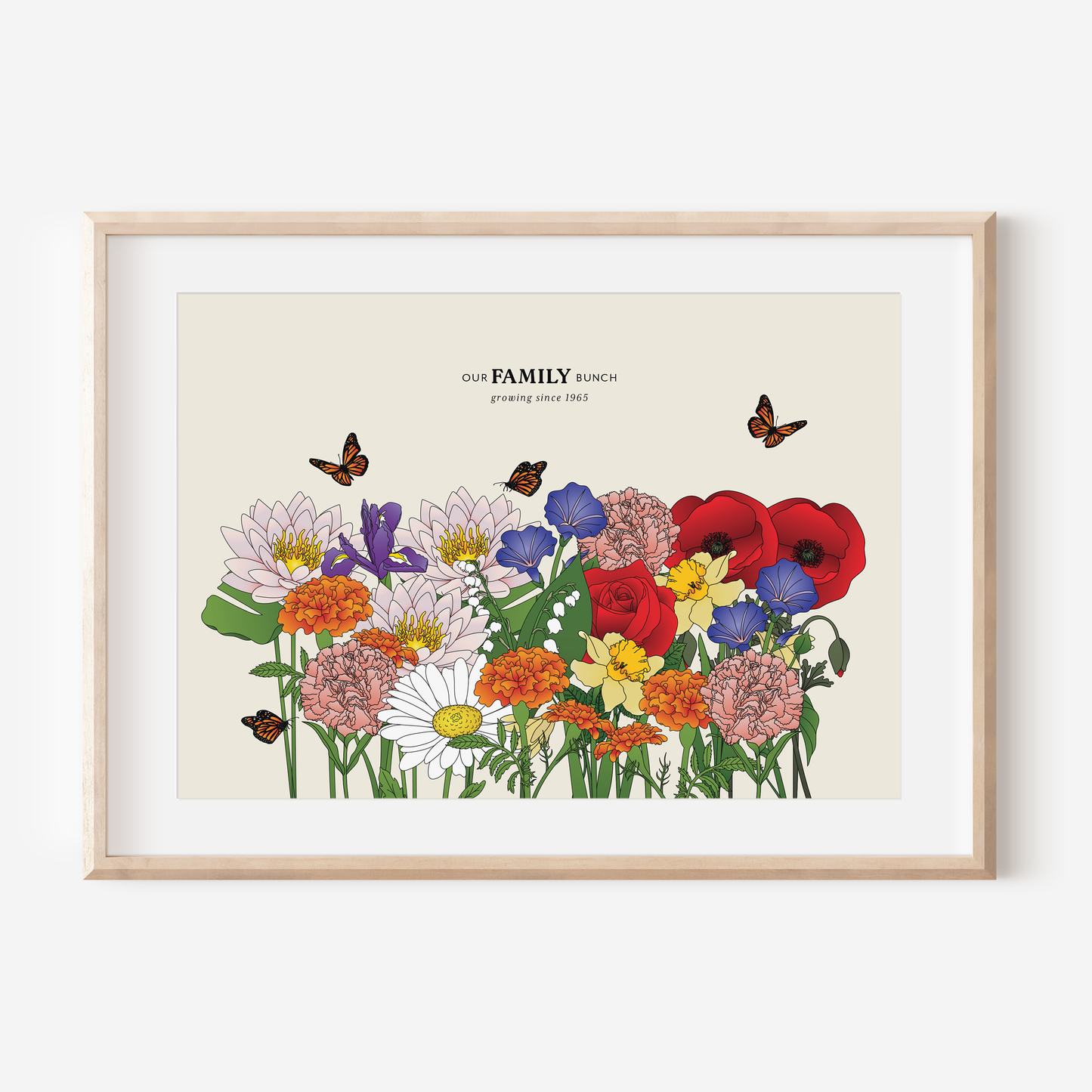 our family bunch (modern, coloured flowers)