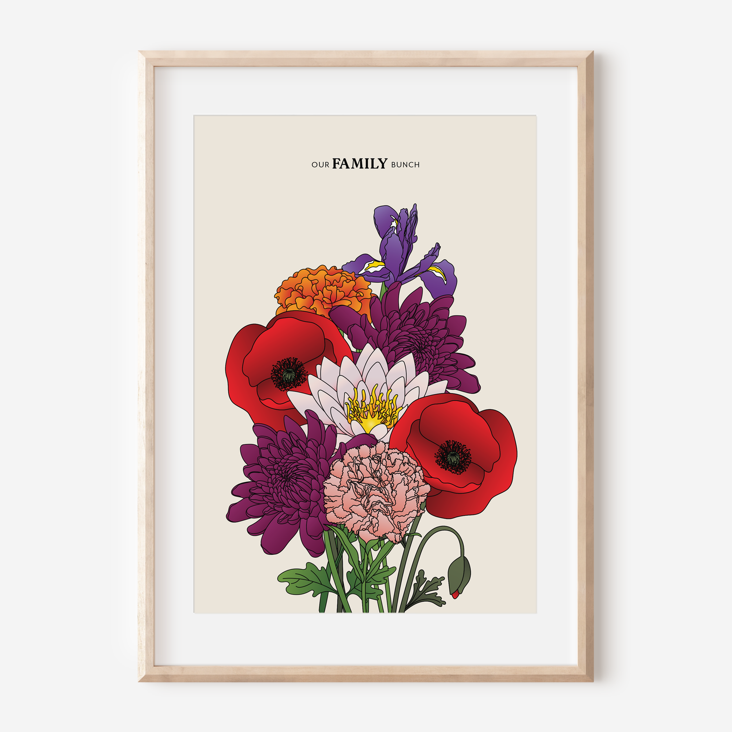 our family bunch (modern, coloured flowers)