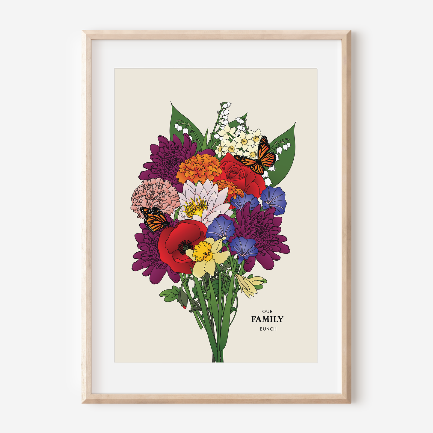 our family bunch (modern, coloured flowers)
