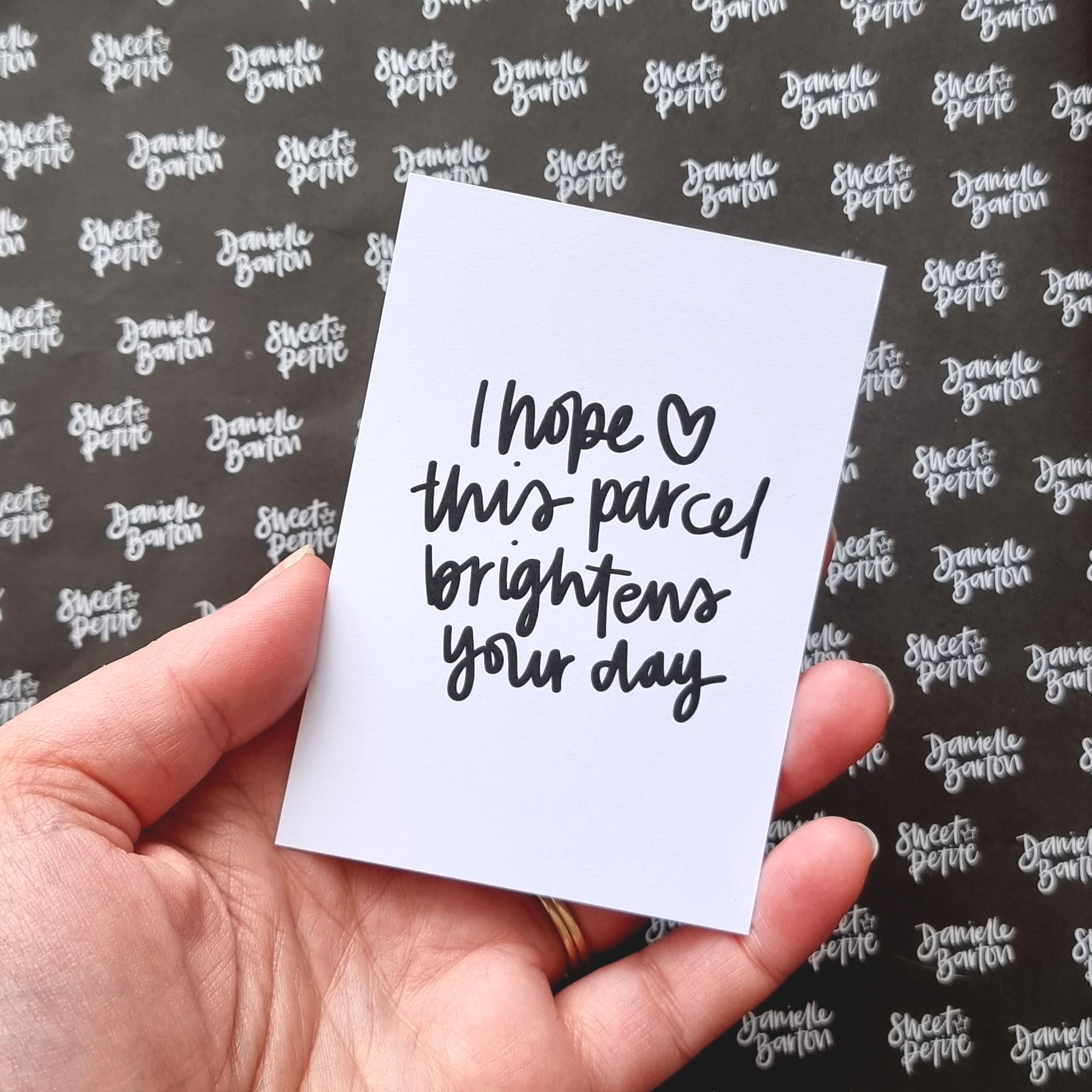 A7 Business Thank You Cards | I hope this parcel brightens your day | by Sweet Petite