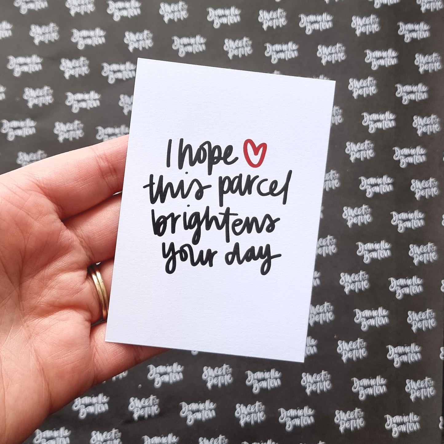 A7 Business Thank You Cards | I hope this parcel brightens your day | by Sweet Petite