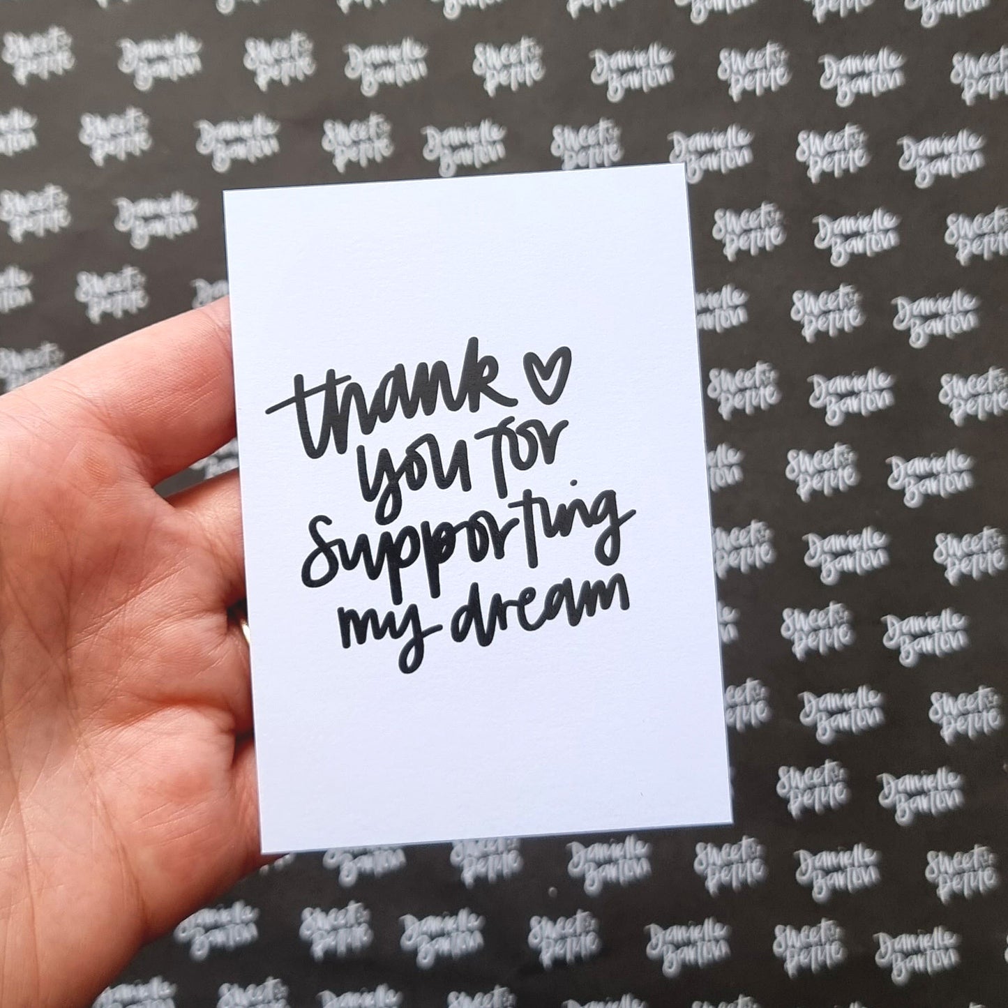 A7 Business Thank You Cards | Thank you for supporting my dream | by Sweet Petite