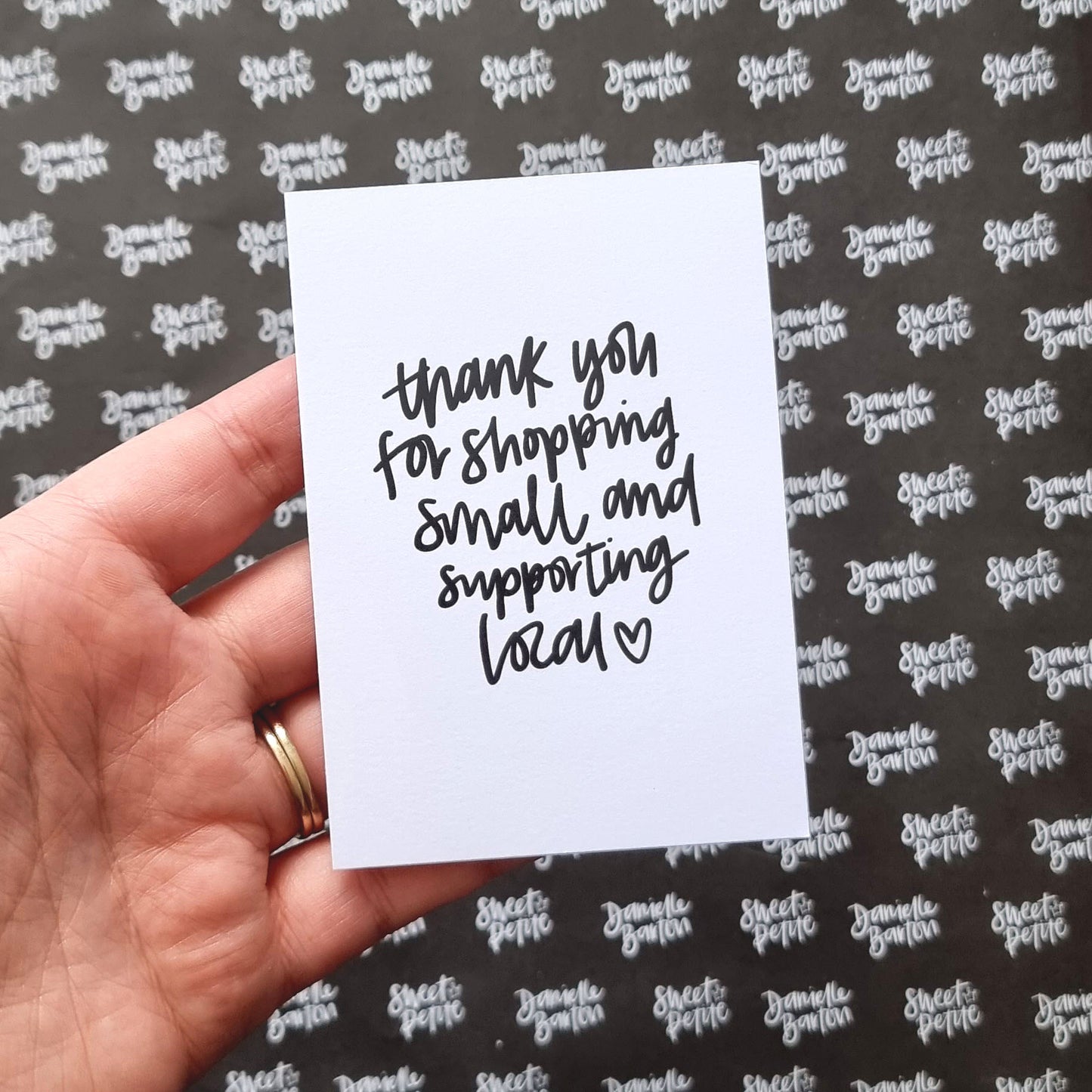 A7 Business Thank You Cards | Thank you for shopping small and supporting local | by Sweet Petite