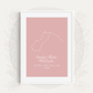 Sweet Petite | Zodiac constellations Baby birth announcement poster in The Astronomer style and rose pink colour