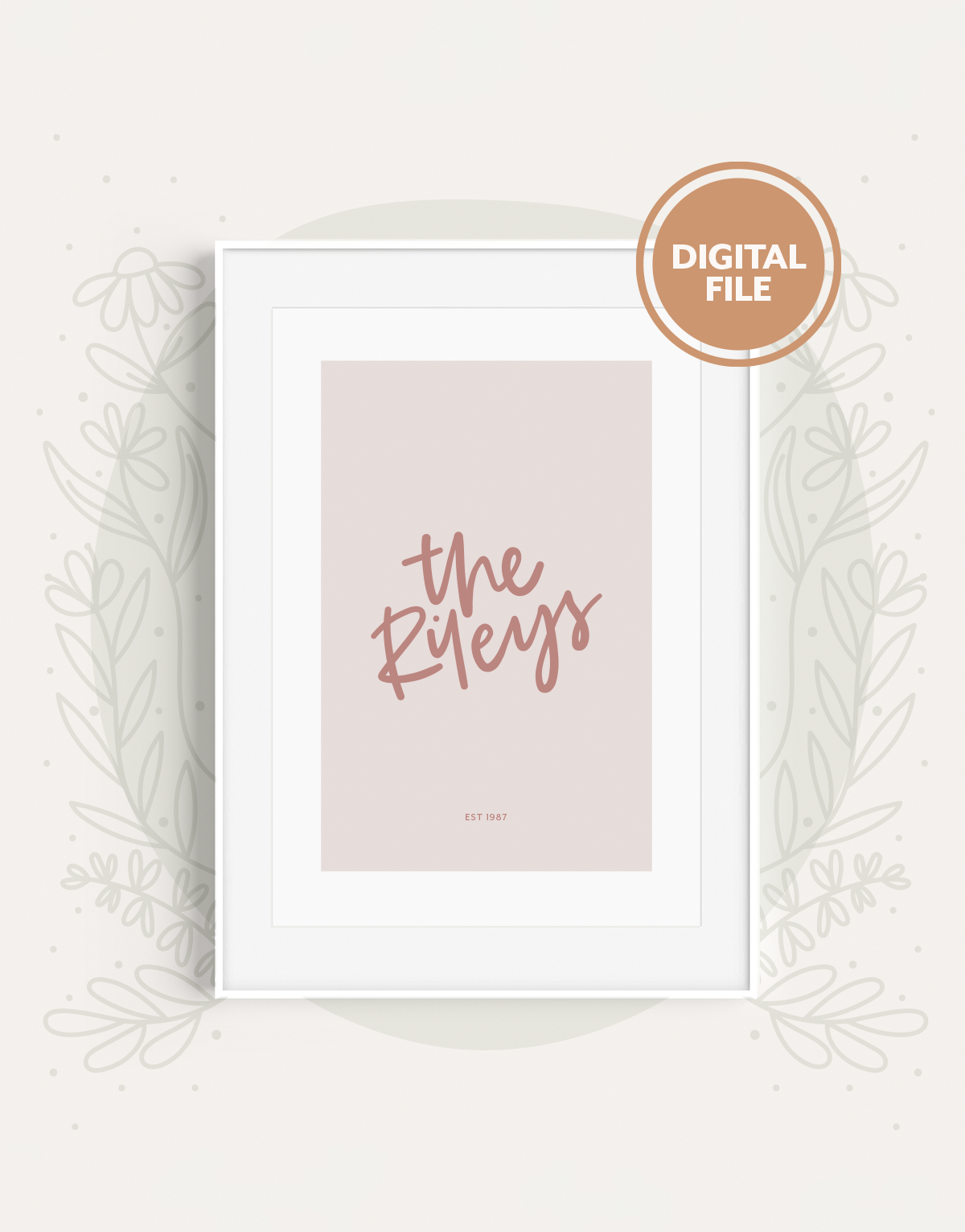 Sweet Petite | The Signature family print new house gift wedding print in pale pink and salmon pink